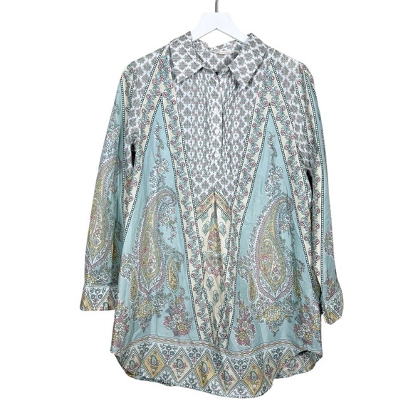 Soft Surroundings Tops - Soft Surroundings Paisley Floral Cotton Voile Tabitha Tunic Top Size Medium Boho